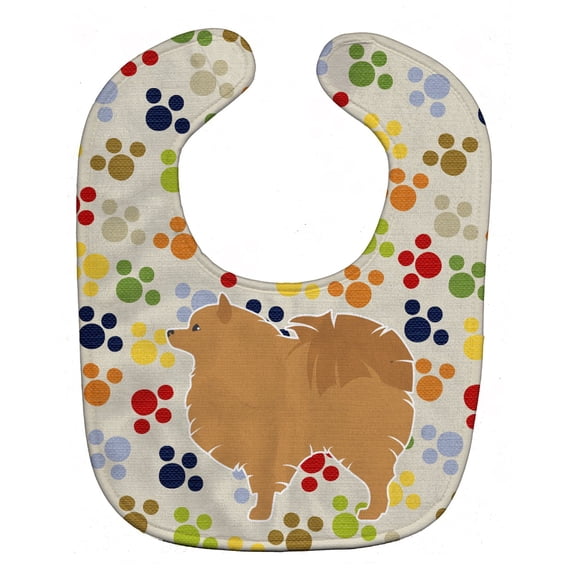 Pomeranian Pawprints Baby Bib