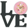 thumbnail image 1 of Pomeranian Pink Flowers Metal Wall Artwork LOVE, 1 of 2