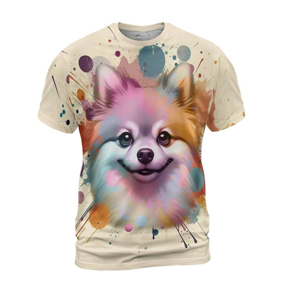 Pomeranian Portrait Watercolor Vintage Retro Styles All Over Print 3D Shirt Unisex Merch Pom Dog Lover Gifts - 00001