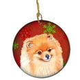 thumbnail image 1 of Pomeranian Red Snowflake Holiday Christmas Ceramic Ornament, 1 of 1