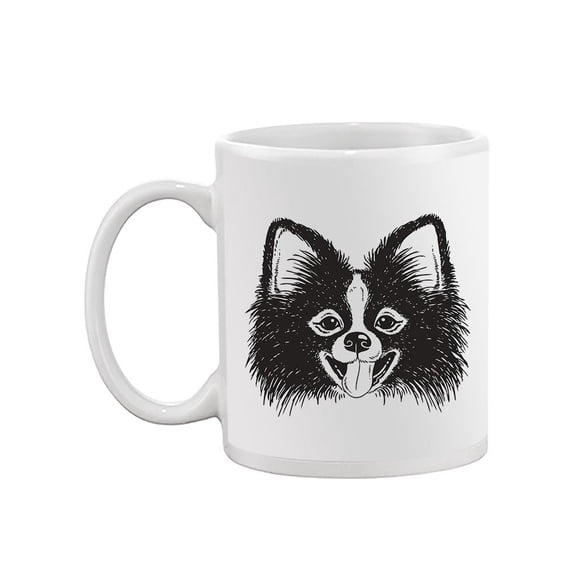 Pomeranian Sketch Design . Mug  -Image by Shutterstock,