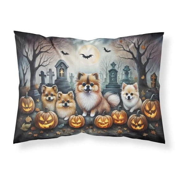 Pomeranian Spooky Halloween Fabric Standard Pillowcase