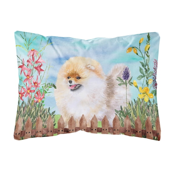 Pomeranian Spring Canvas Fabric Decorative Pillow