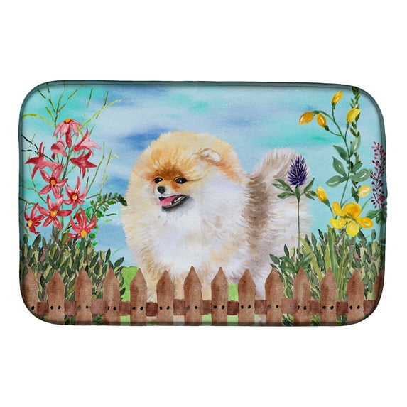 Pomeranian Spring Dish Drying Mat