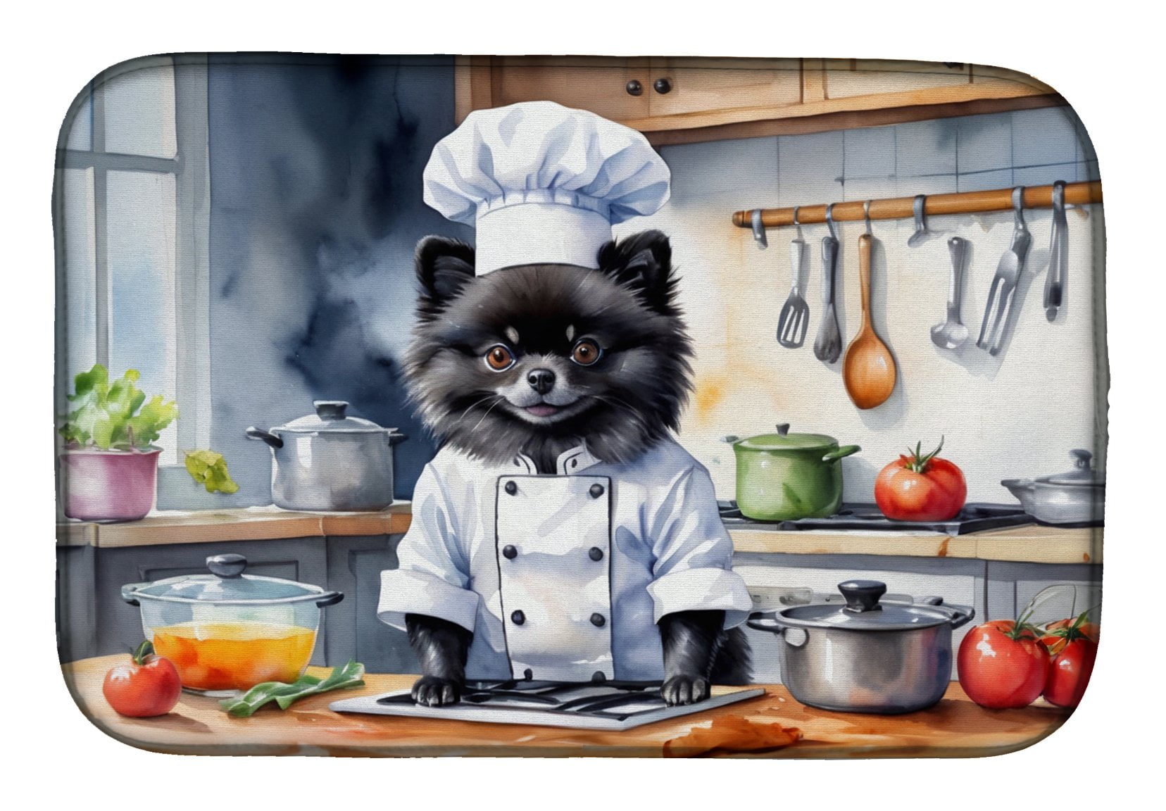 Pomeranian The Chef Dish Drying Mat