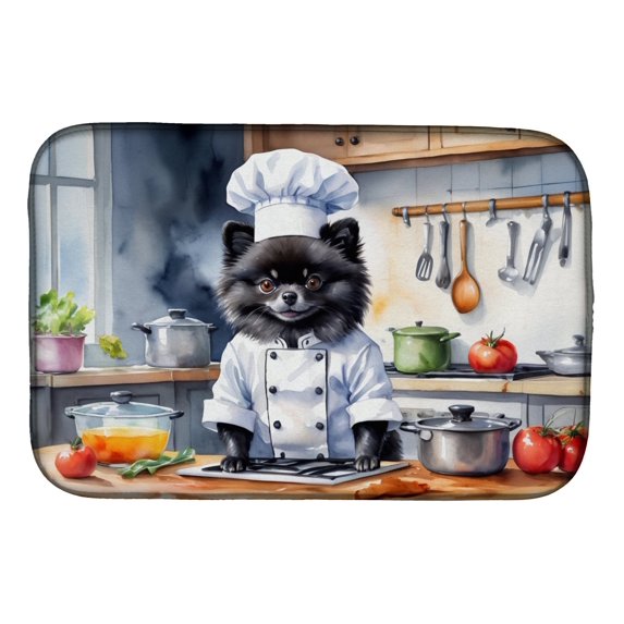 Pomeranian The Chef Dish Drying Mat