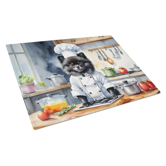 Pomeranian The Chef Glass Cutting Board 12 in x 15 in