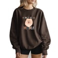 thumbnail image 1 of Pomeranian Women's Long Sleeve Crewneck Dog Mom Sweatshirt Pom Puppy Mama Print Graphic Shirts Pullover Tops, 1 of 4