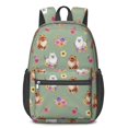 thumbnail image 1 of Pomeranian and Flowers 17" Waterproof Oxford School Backpacks for Teens, S-Shape Padded Straps, for School, Travel, Hiking, Camping, 1 of 5