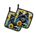 thumbnail image 1 of Pomeranian in Sunflowers Pair of Pot Holders, 1 of 5