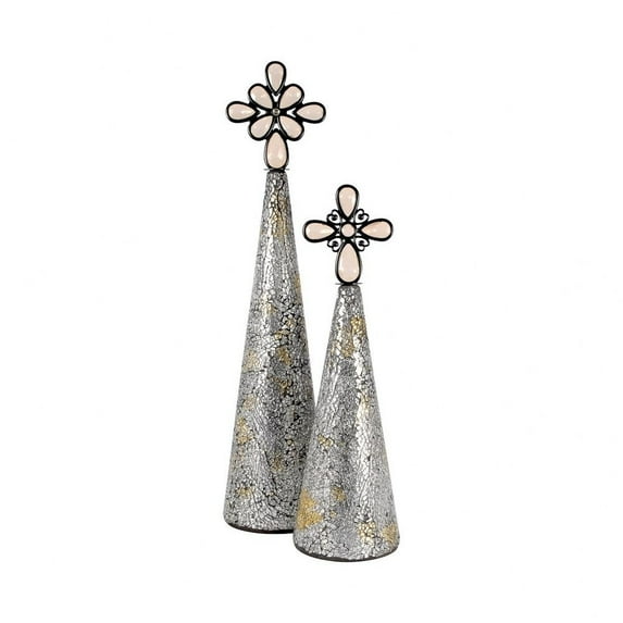 Pomeroy Montage Set of 2 Christmas Trees, Silver