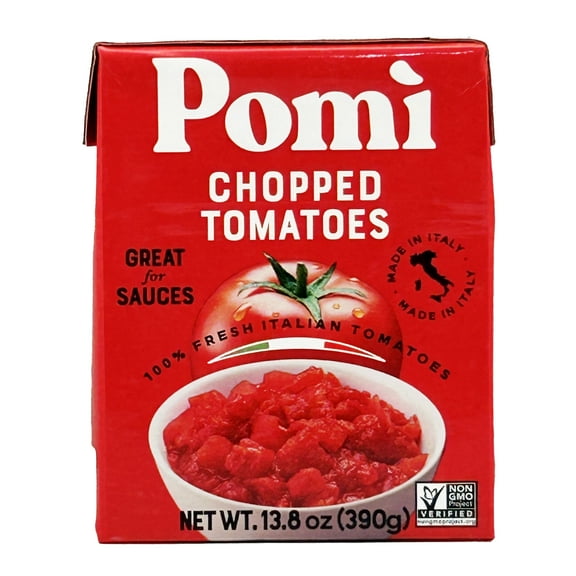 Pom Chopped Tomatoes - 13.8 oz, 100% Fresh Italian Tomatoes, No Preservatives