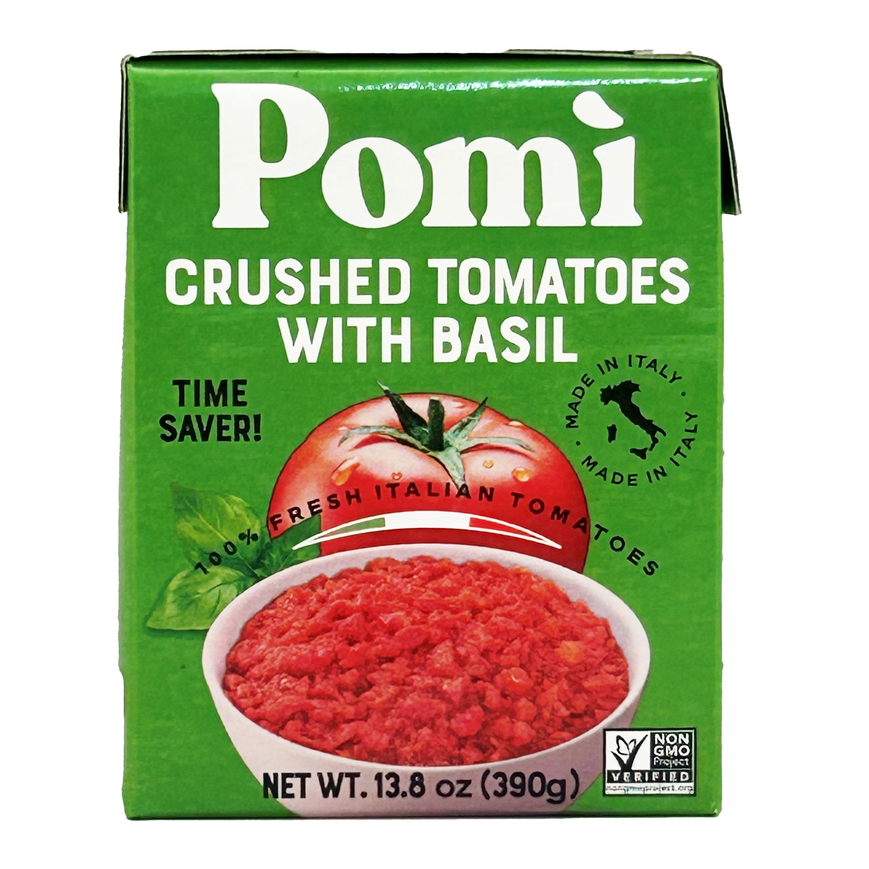 Pomi Crushed Tomatoes with Basil, 100% Fresh Italian Tomatoes, 13.8 Oz