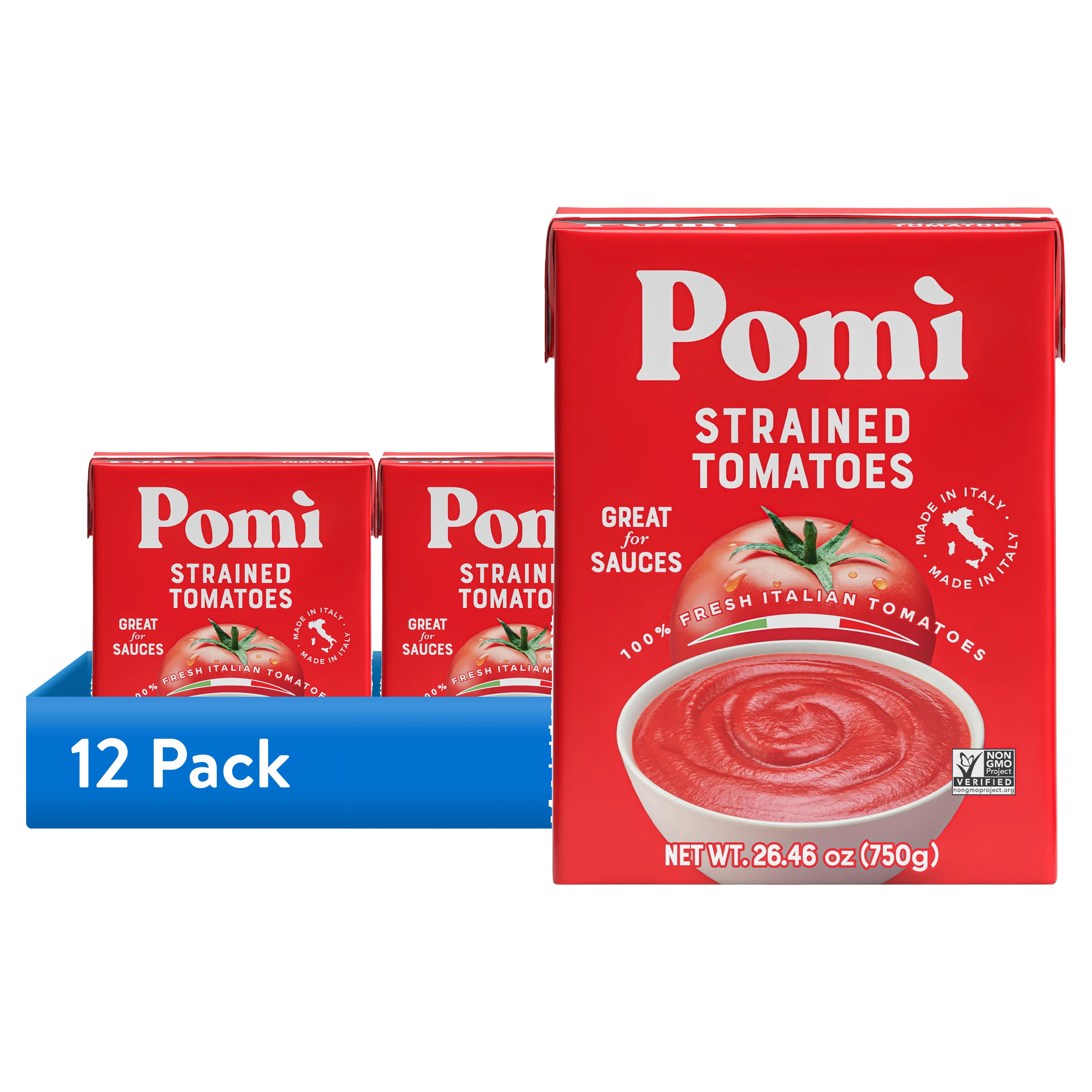 12 pack) Pomi Strained Tomatoes, 26.46 oz, 1/4 Cup per serving, 12
