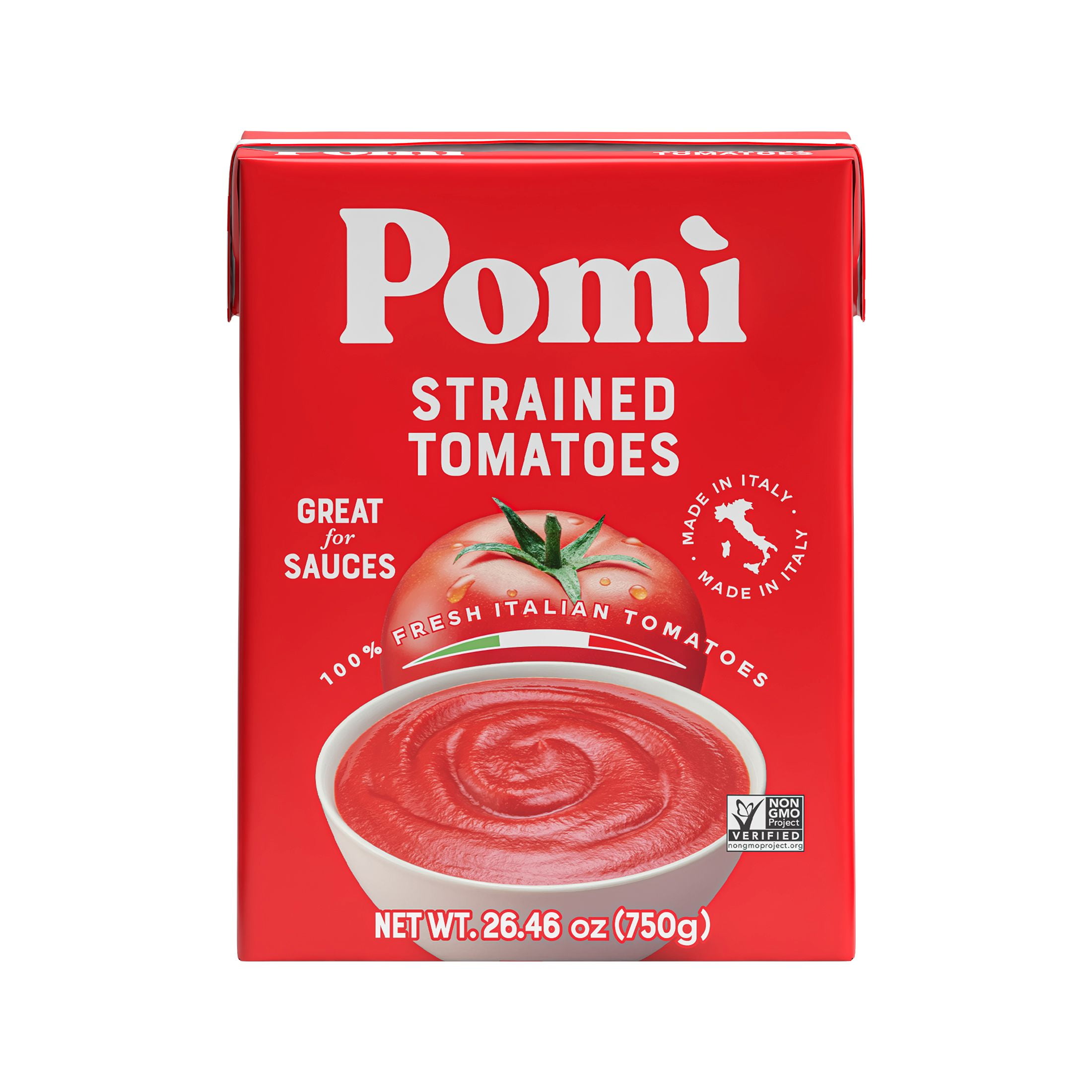 Pomi Strained Tomatoes, 26.46 oz, 1/4 Cup per serving, 12 servings per Container