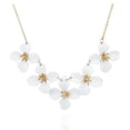 thumbnail image 1 of Pomina Floral Flower Bib Necklace Fashion Statement Floral Collar Short Necklace for Women (White), 1 of 8