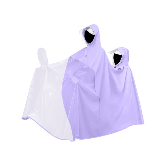 Pomkkxi Oversized Electric Scooter Rain Poncho with Airflow Channel, 1 pc Extended Cycling Full Body Rain Coat, Loose Fit Reusable Dual Rider Rain Cape2*Person