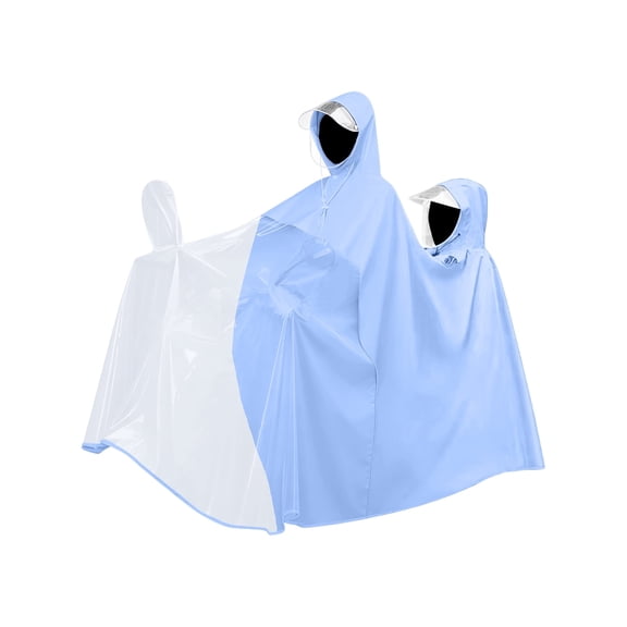 Pomkkxi Oversized Electric Scooter Rain Poncho with Airflow Channel, 1 pc Extended Cycling Full Body Rain Coat, Loose Fit Reusable Dual Rider Rain Cape2*Person