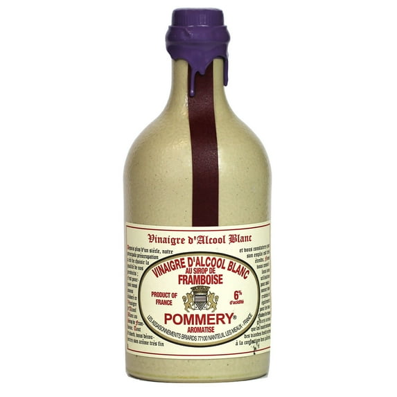 Pommery Raspberry Flavored White Wine Vinegar in a Sandstone Bottle - 16.9oz
