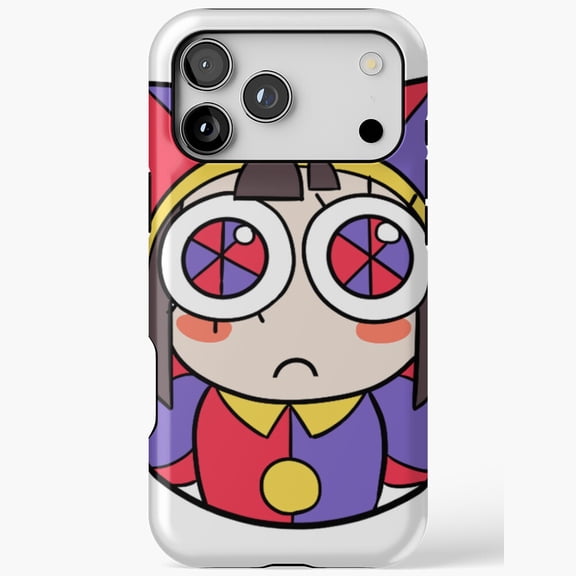 Pomni Head Icon Sticker Digital Circus Fan Compatible Phone Case for iPhone 11 12 13 14 15 16 17 Pro Max