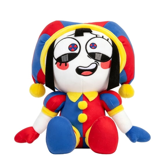 Pomni Plush Toy, Circus Cute Jester Stuffed Doll, Red Blue Jester Outfit Soft Cartoon Plushies Gift for Kids Animation Game Fans Collectible