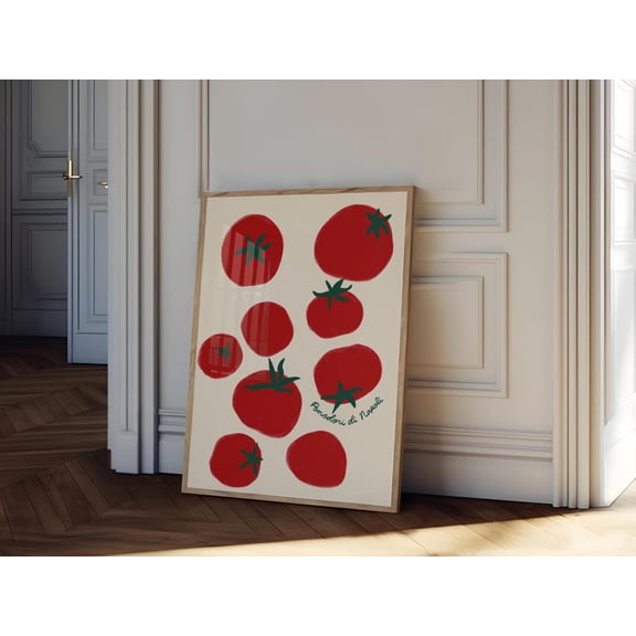 Pomodori Di Napoli Wall Art Cherry Tomato Food Art Print Vegetable Botanical Print Modern Kitchen Tomato Print