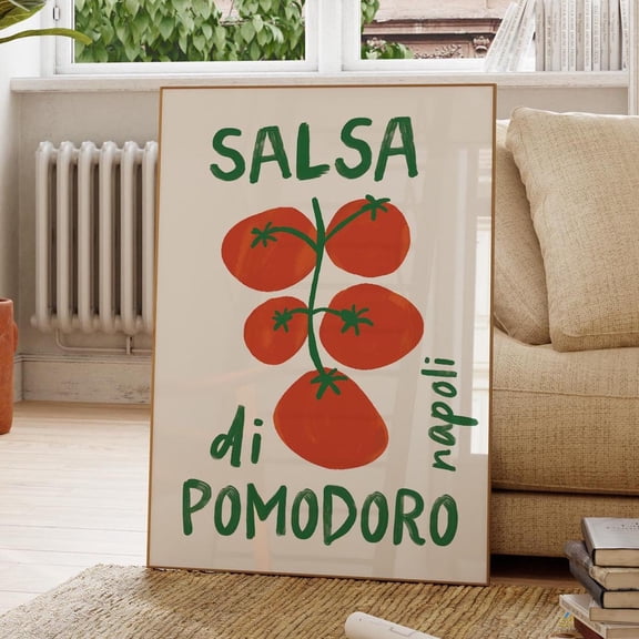 Pomodoro Napoli Wall Art Cherry Tomato Food Art Vegetable Botanical Modern Kitchen Tomato Style One, Unframed Paper Print