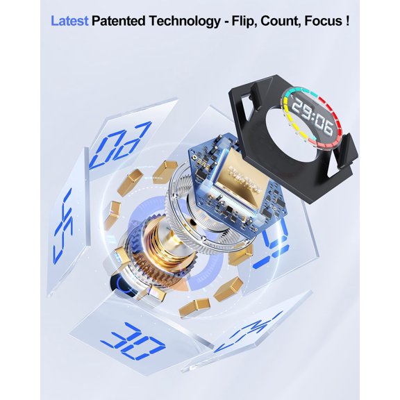 Pomodoro Timer Cube, Hexagon Productivity Timer, Pause & Resume, Silent, Vibrate & Adjustable Sound Alert, for ADHD, Task, Work, Study, 5/15/25/30/45/60min & Custom Countdown,Gray