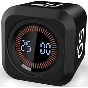 Pomodoro Timer Cube with Silicone Case 5/10/25/50 min, Vibrate&Sound Alarm