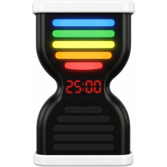 Pomodoro Timer, Visual timer for Kids with Light Flow, Flip Timer 25/5 min, Custom Countdown Count-up, USB-C Rechargeable, Silent,Study for Productivity, Student ADHD Gift Work Classroom Office