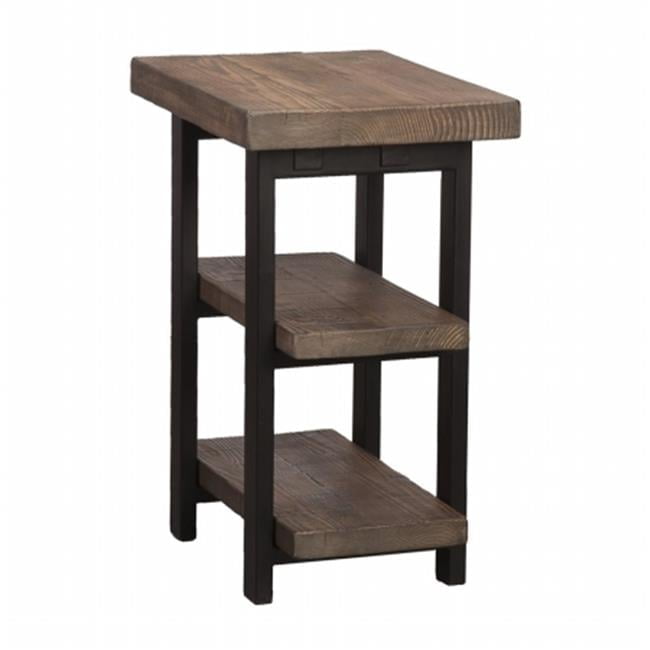 Pomona Rustic Natural 18.5" Reclaimed Wood and Metal End Table