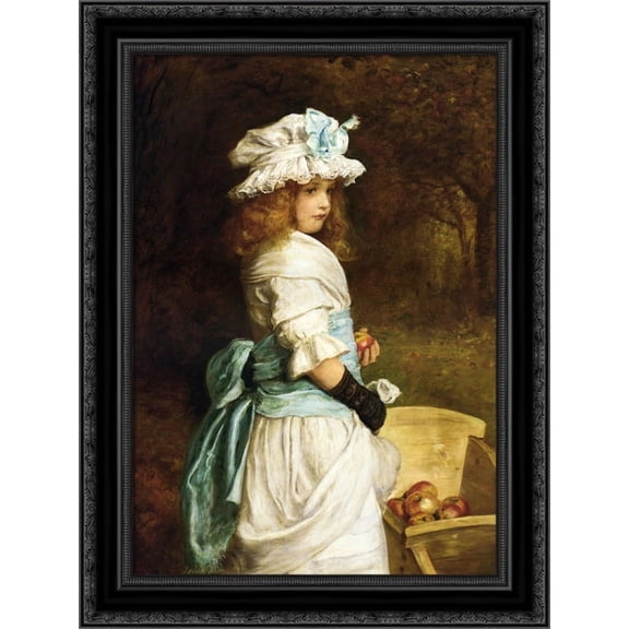 Pomona 20x24 Black Ornate Wood Framed Canvas Art by Millais, John Everett