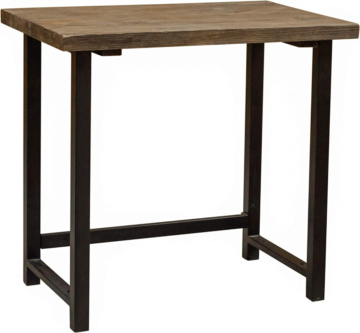 Compact Rustic Industrial Black and Wood Desk