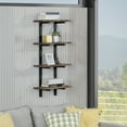 thumbnail image 1 of Pomona 48"H Metal and Solid Wood Wall Shelf, 1 of 7