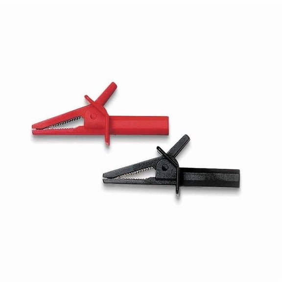 Alligator Clip, CAT III 600V, Safety Sheathed Banana Jack, 3.2", Black, Red 5914