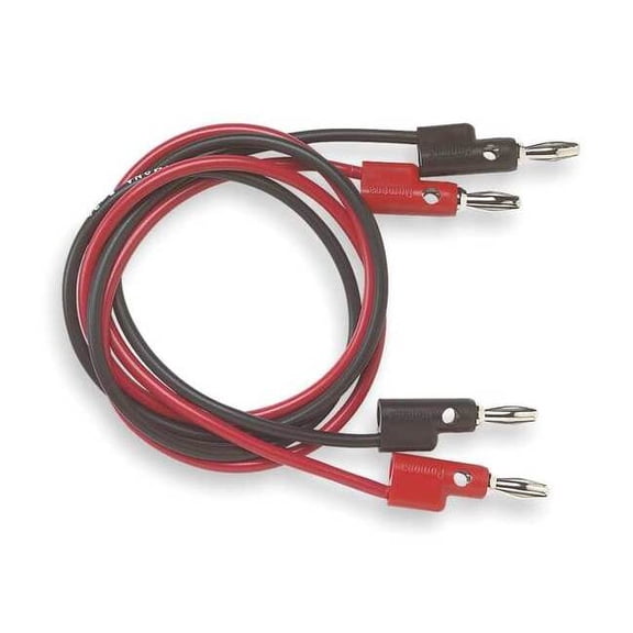 Patch Cord, Stacking banana plug Both ends, 36 in, Black/Red