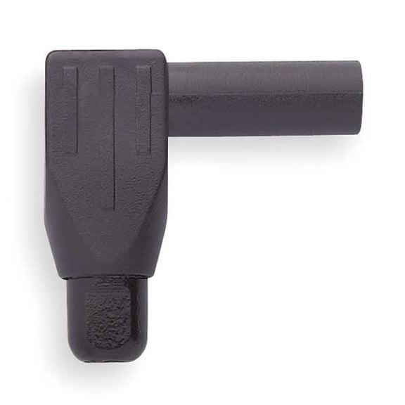 4mm Right Angle Banana Plug, CAT III 1000V, 1.28", Black