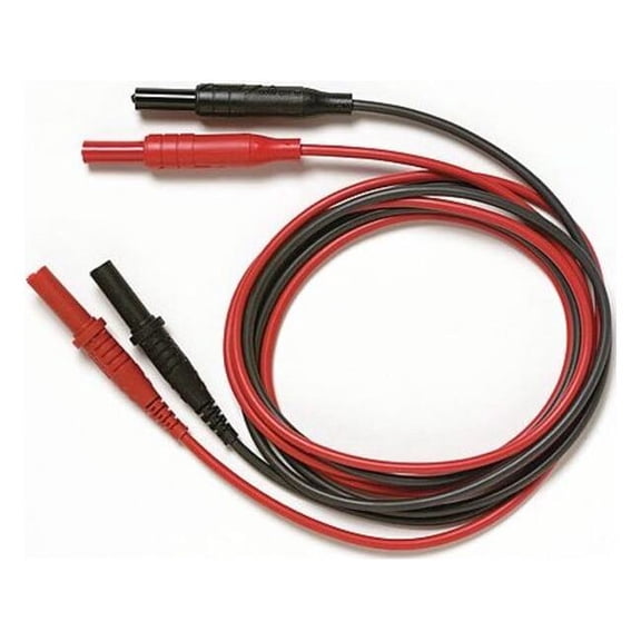 Replacement DMM Test Leads, CAT III 1000V, 4 ft., Silicone, Black, Red