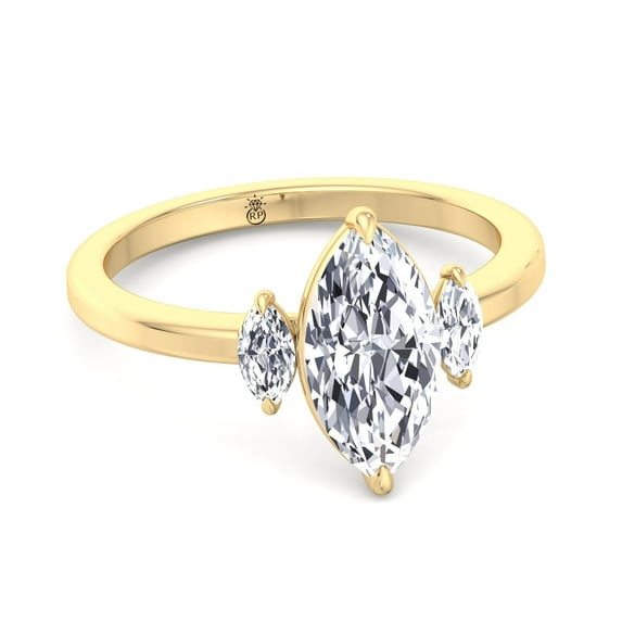 Pomona - Moissanite Triple Marquise Cut Lab Diamond Engagement Ring