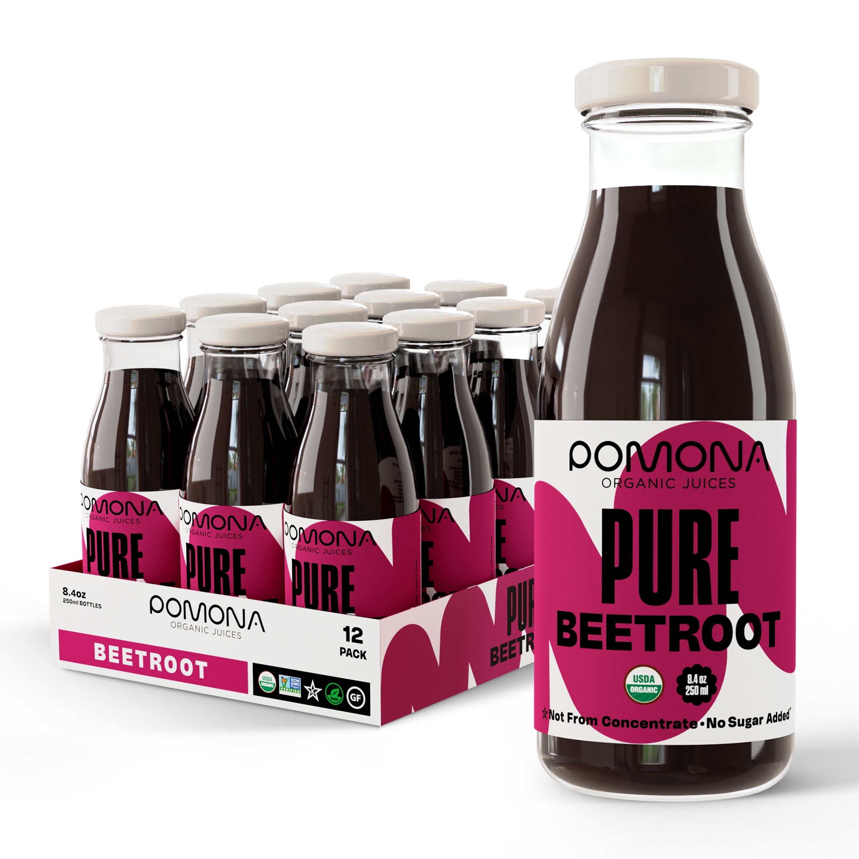 Pomona Organic Juices Beet Juice, 8.4 oz, 12 Pack