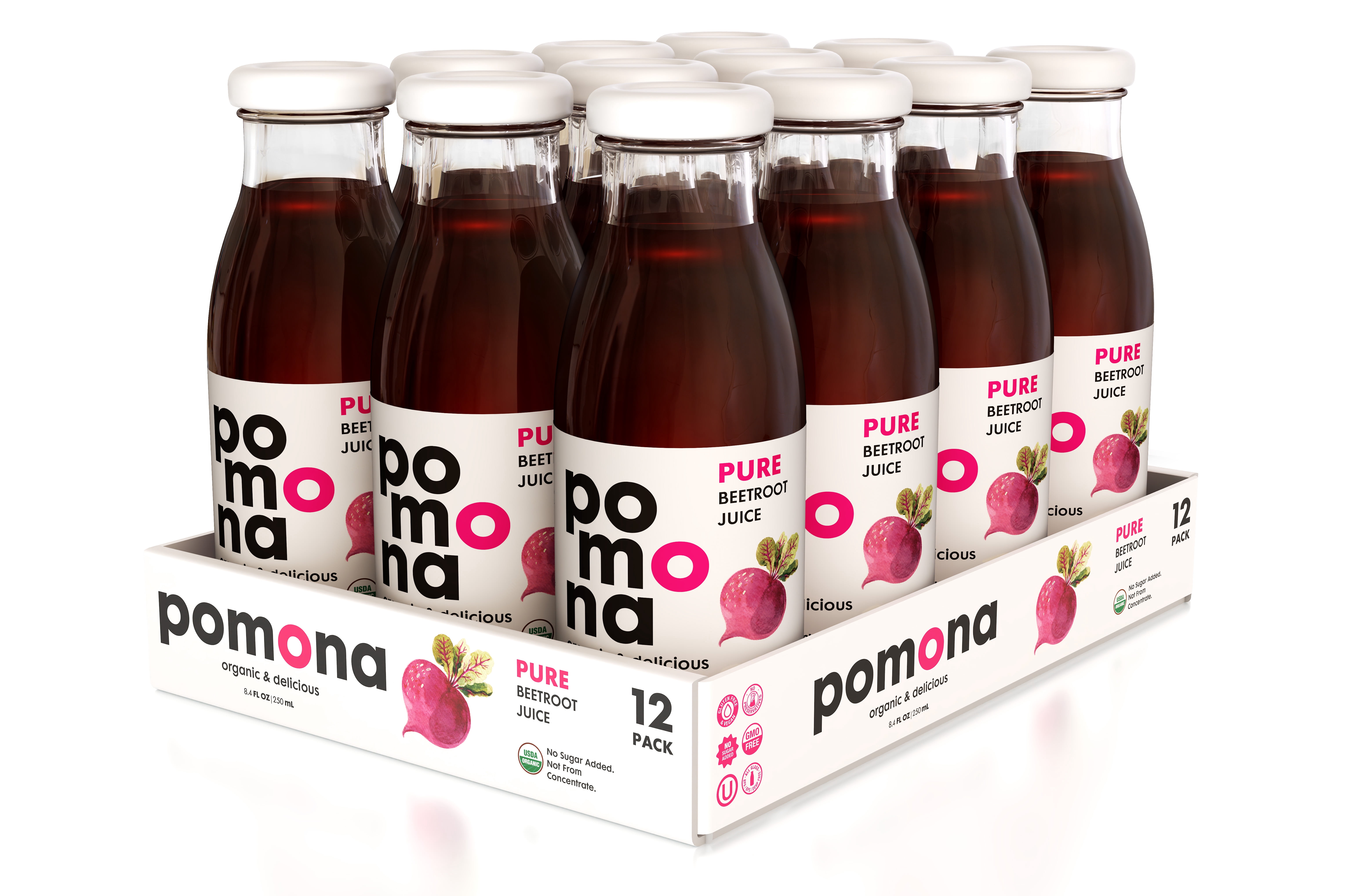 Pomona Organic Juices Beet Juice, 8.4 oz, 12 Pack