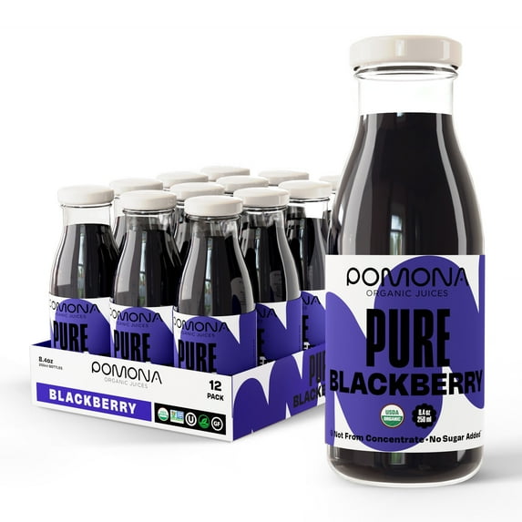 Pomona Organic Juices Blackberry Juice, 8.4 Oz Bottle (Pack of 12)