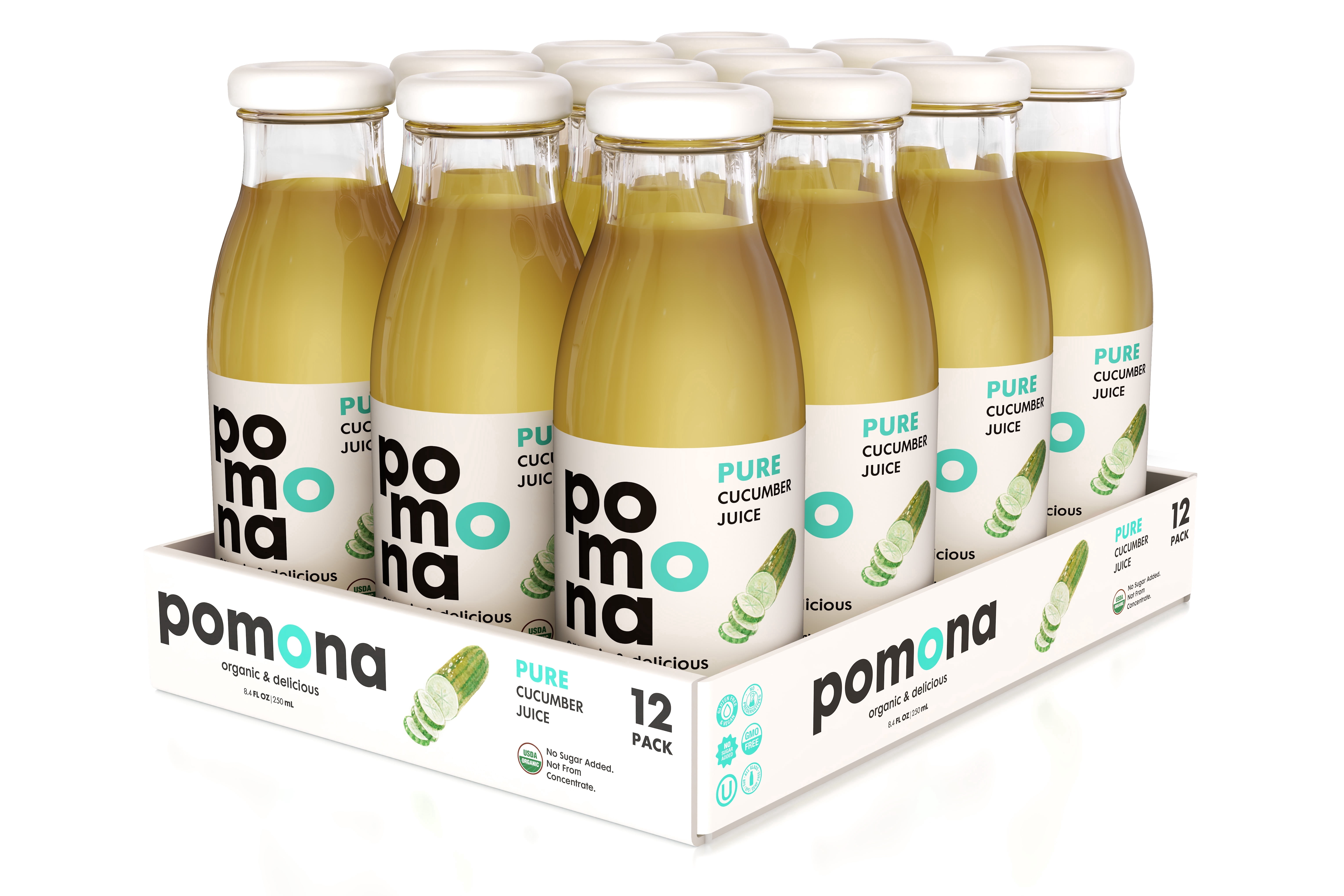 Pomona Organic Juices Cucumber Juice, 8.4 oz, 12 Pack