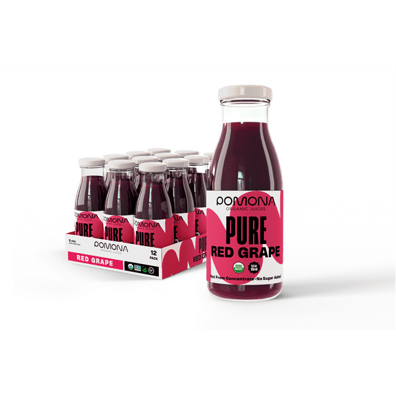 Pomona Organic Juices Grape Juice, 8.4 Oz Bottle (Pack of 12)