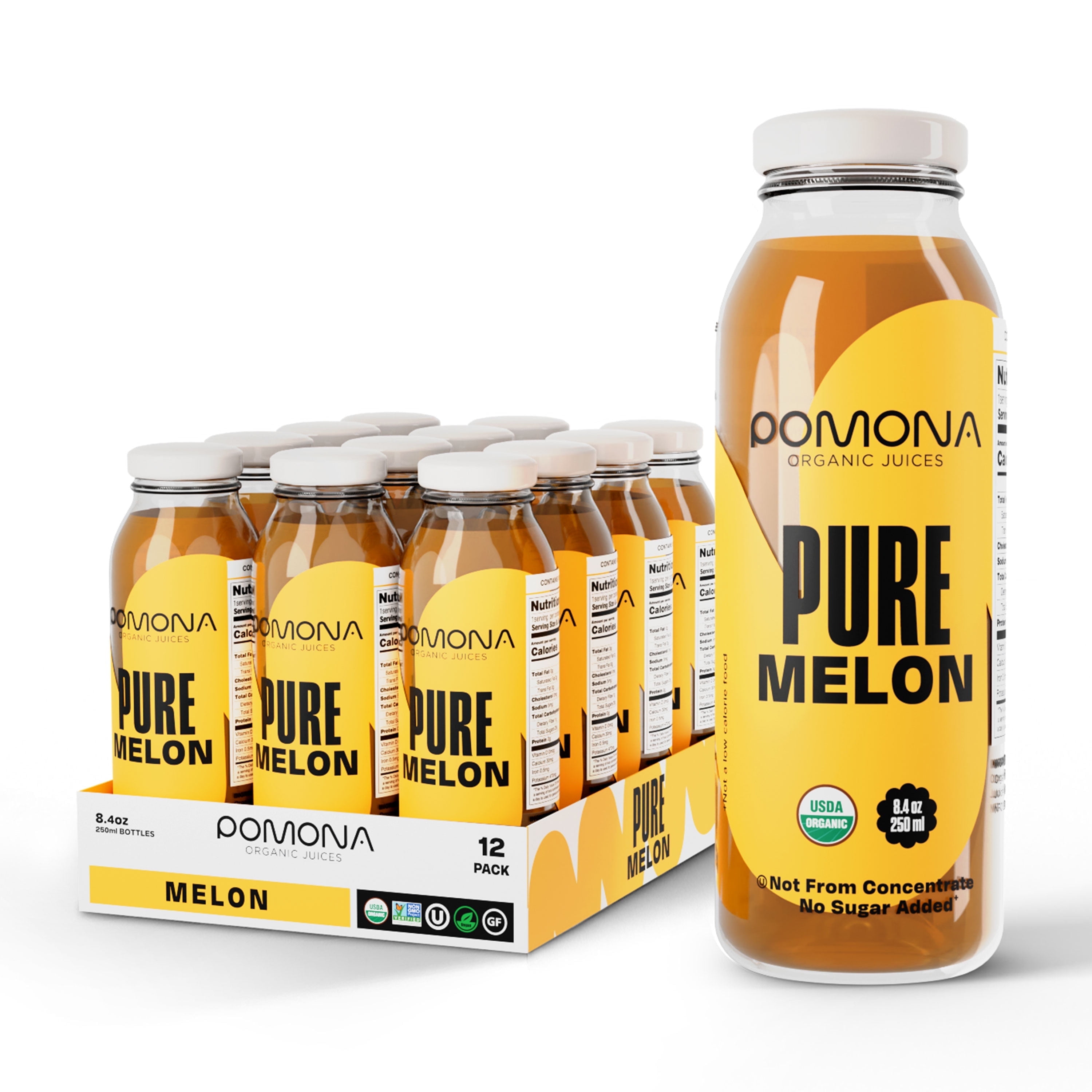 Pomona Organic Juices Melon Juice, 8.4 oz Bottle (Pack of 12)