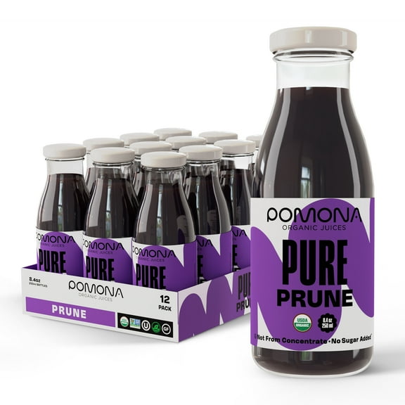 Pomona Organic Juices Prune Juice, 8.4 Oz Bottle (Pack of 12)