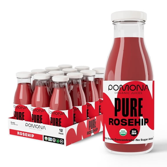 Pomona Organic Juices Rosehip Juice, 8.4 oz, 12 Pack