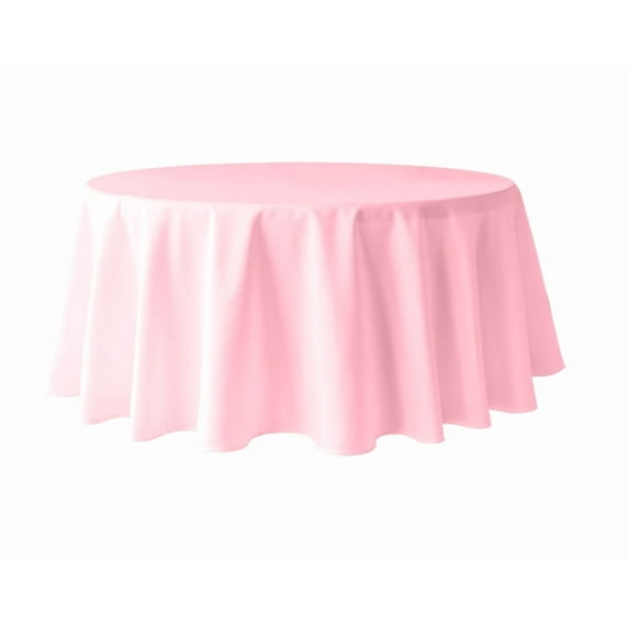 Pomp Pink 120" Round Poplin Polyester Tablecloth | Wrinkle + Stain Resistant Easy Care Premium Fabric | Crafted Exclusively for Walmart