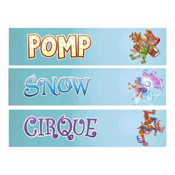 Pomp,Snow and Cirque Edible Image Edible cake border 3 Strips 2.5x10.5 inchs in size