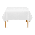 thumbnail image 1 of Pomp White 70" x 70" Poplin Polyester Tablecloth | Wrinkle + Stain Resistant Easy Care Fabric | Fits Square or Round Table | Crafted Exclusively for Walmart, 1 of 4